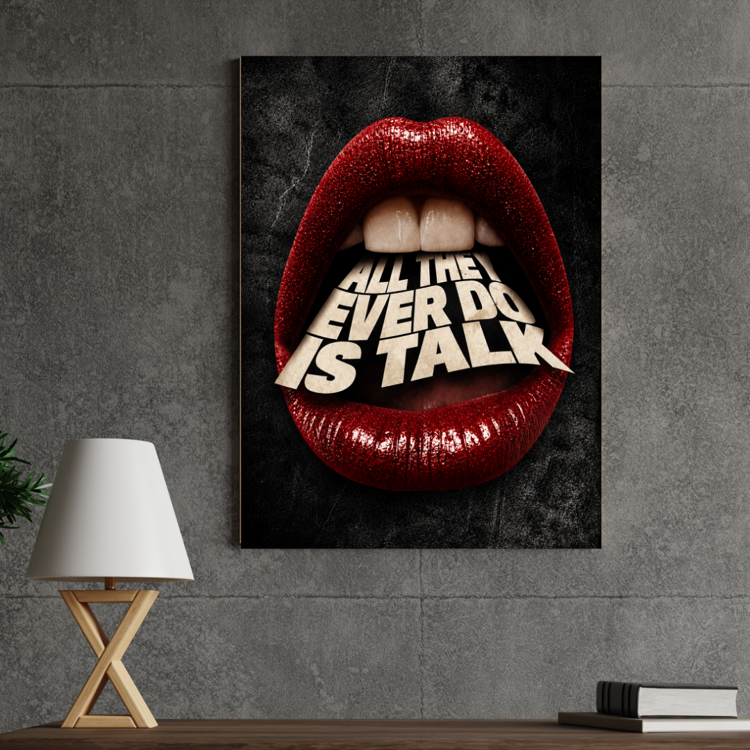 Talk quote MDF poster second room mockup