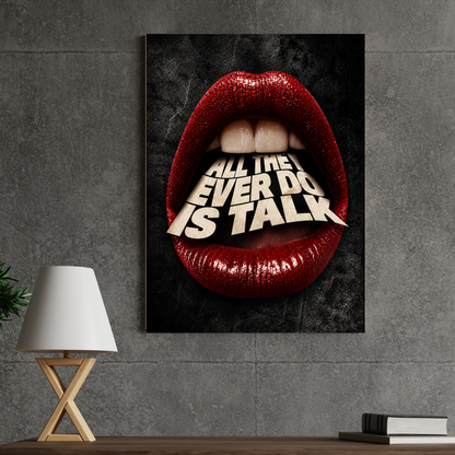 Talk quote MDF poster second room mockup