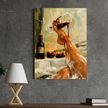 Wine artwork MDF poster dark wall mockup