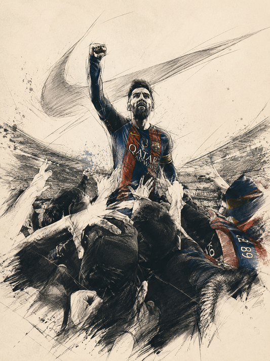 Lionel Messi Magician football art poster