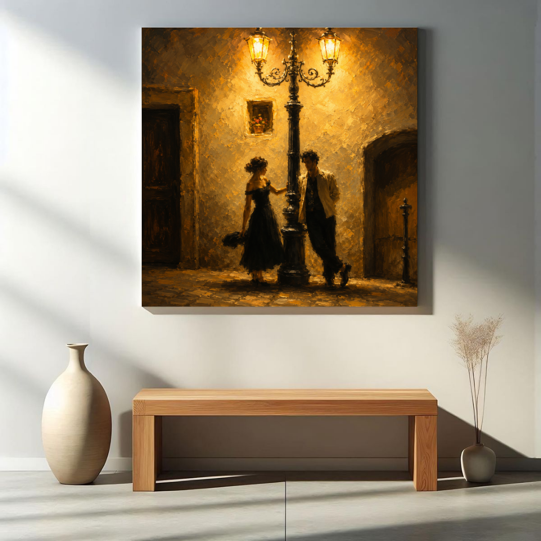 Old Street Glow canvas art minimal interior mockup