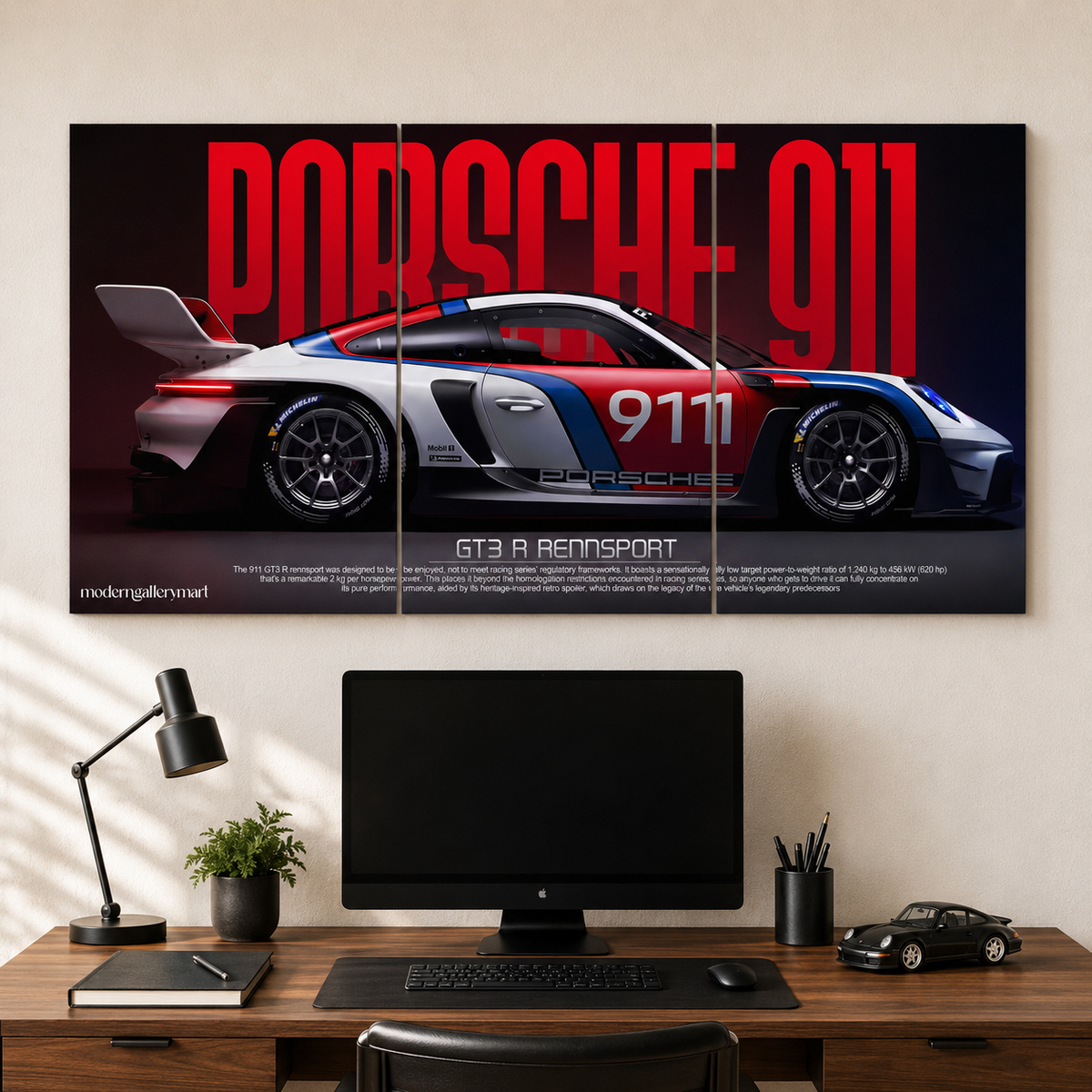 Porsche 911 GT3 R Cars 3 Split Poster Set
