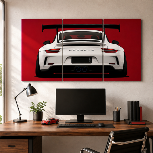 Porsche 911 Rear Cars 3 Split Poster Set