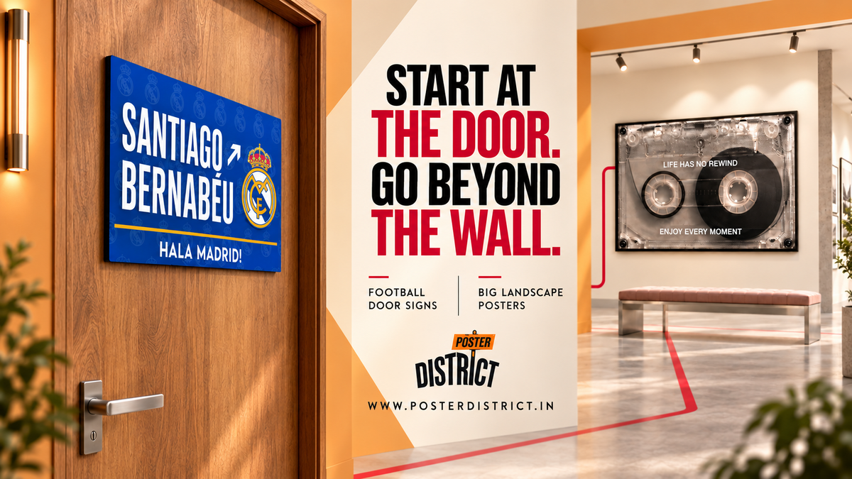 Poster District football door signs and big landscape posters