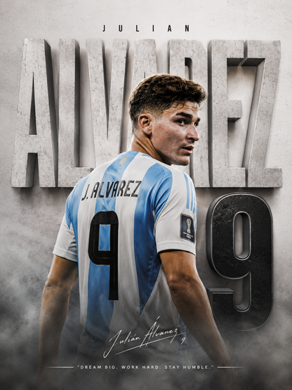 Alvarez Argentina 9 football wall poster artwork, Series #05