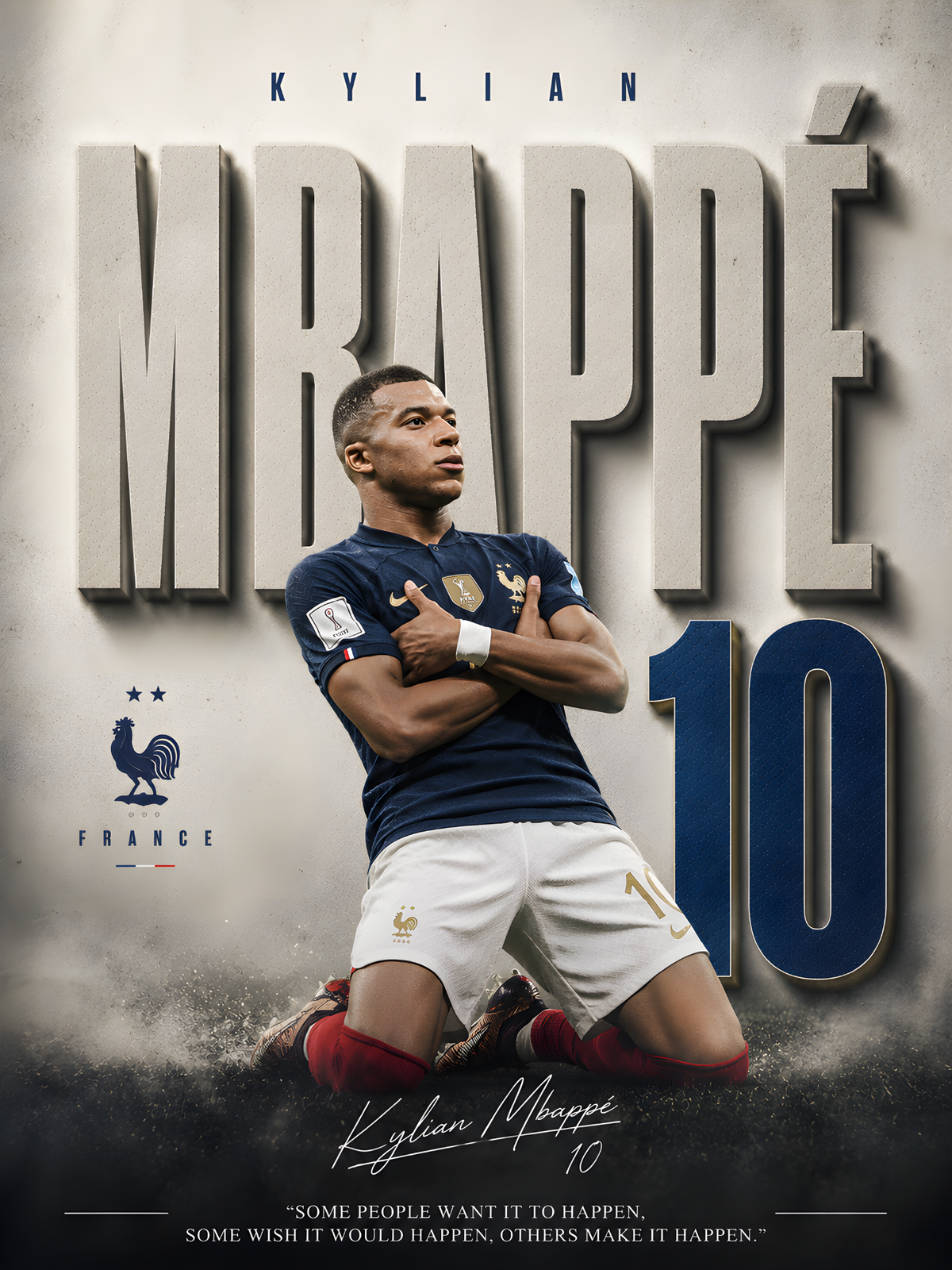 Mbappe France 10 football wall poster artwork