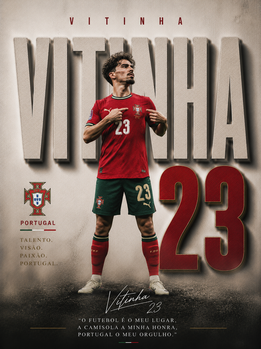 Vitinha Portugal 23 football wall poster artwork