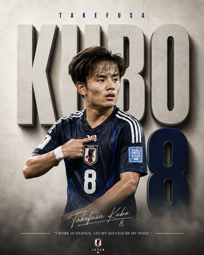 Kubo Japan 8 football wall poster artwork
