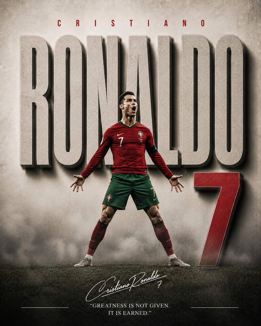 Ronaldo Portugal 7 football wall poster artwork