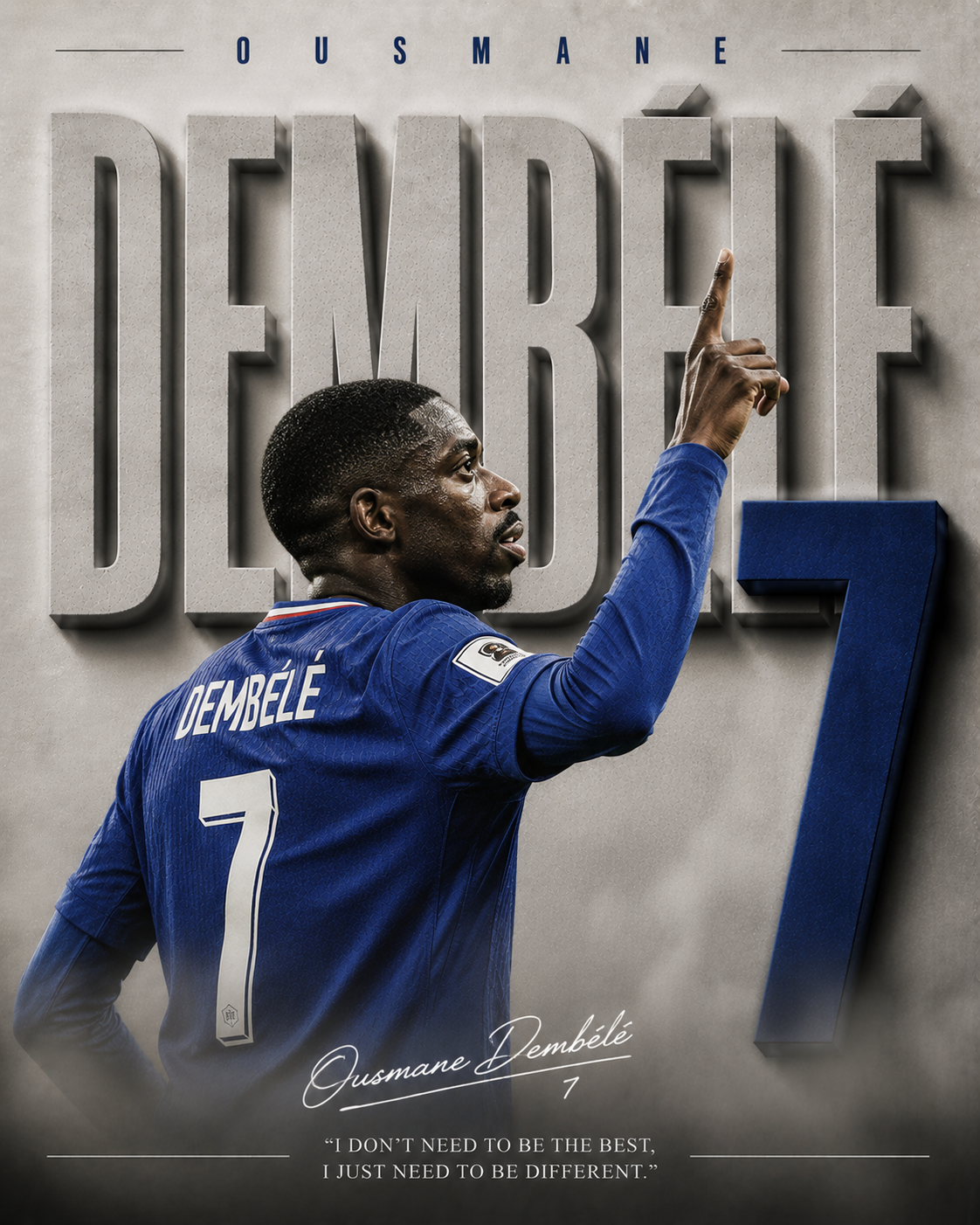 Dembele France 7 football wall poster artwork