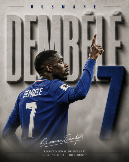 Dembele France 7 football wall poster artwork