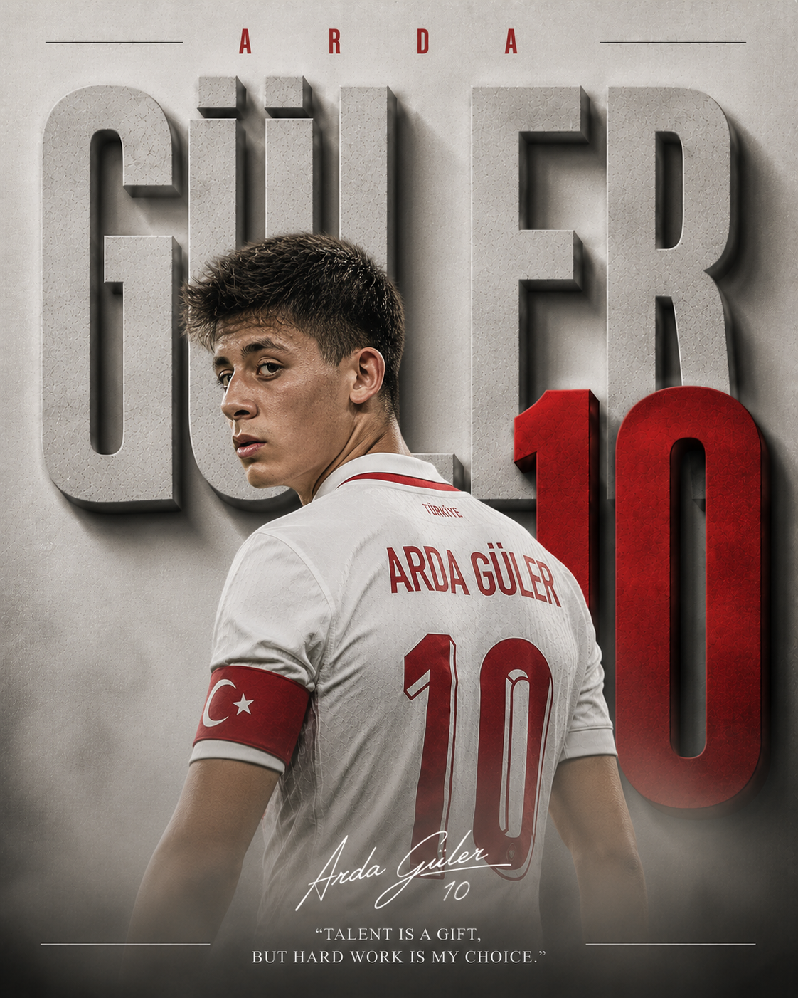Guler Turkiye 10 football wall poster artwork