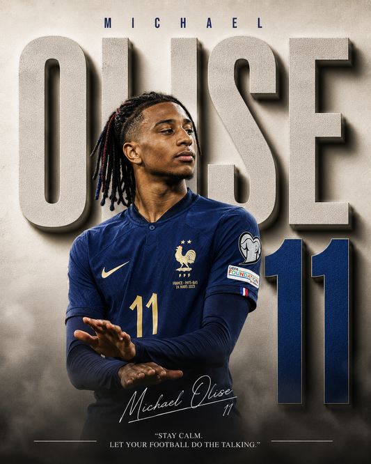 Olise France 11 football wall poster artwork