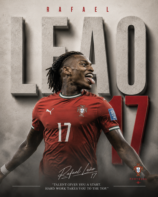 Leao Portugal 17 football wall poster artwork