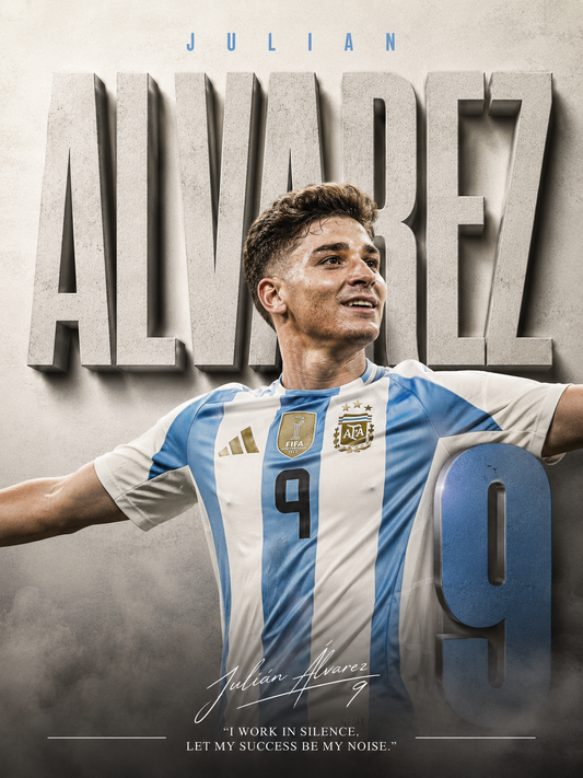 Alvarez Argentina 9 football wall poster artwork, Series #32