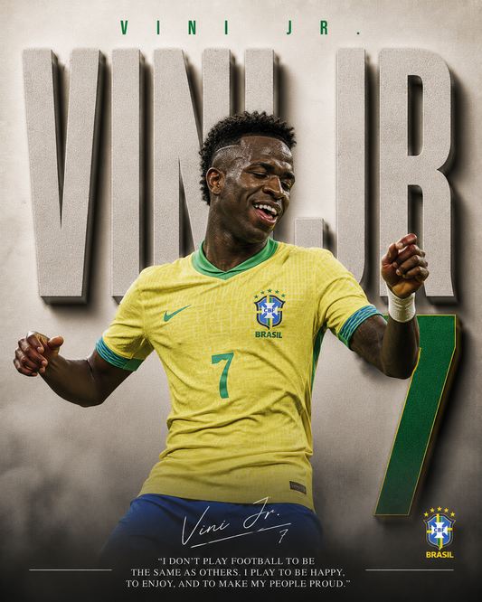 Vini Jr Brazil 7 football wall poster artwork