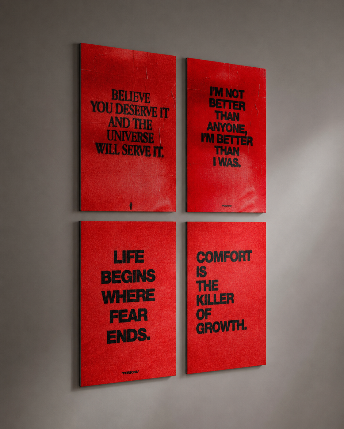 Red Growth 4 Piece Poster Set