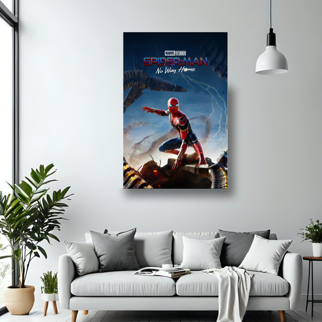 Spider-Man No Way Home MDF wall poster room mockup