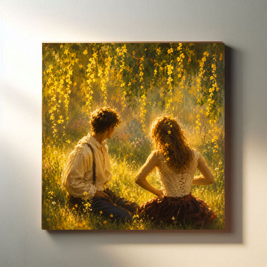 Sunlit Garden Memories canvas close-up poster wall mockup, primary view