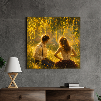 Sunlit Garden Memories canvas wall art room mockup