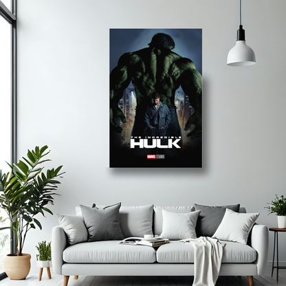 The Incredible Hulk MDF wall poster room mockup