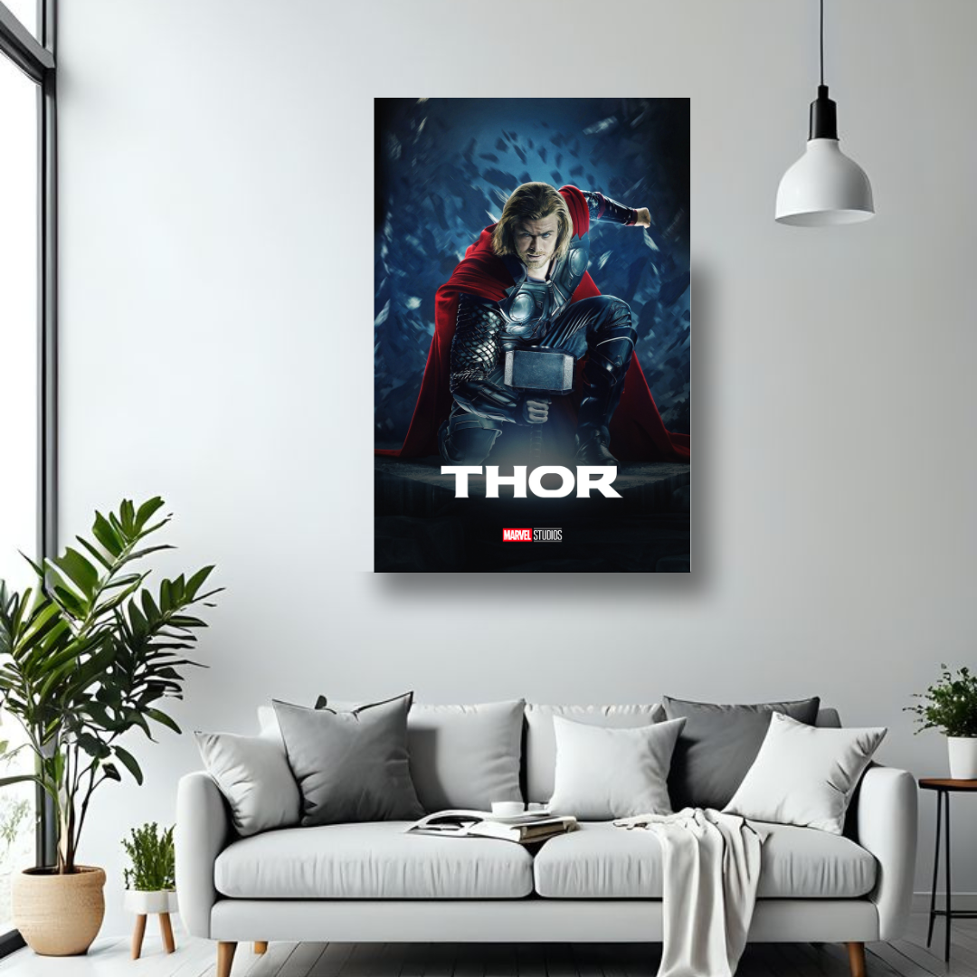 Thor MDF wall poster room mockup