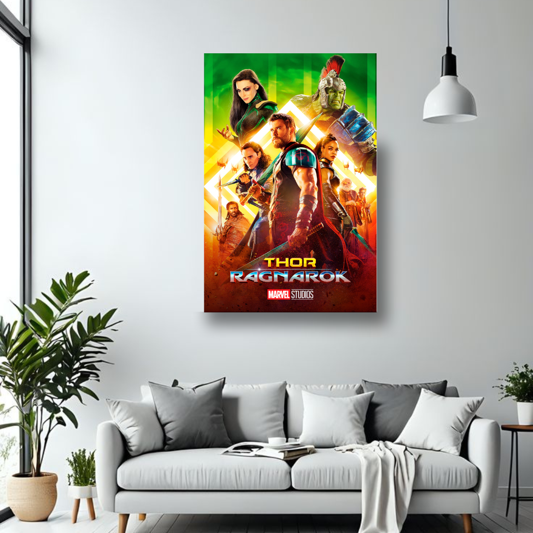 Thor Ragnarok MDF wall poster room mockup