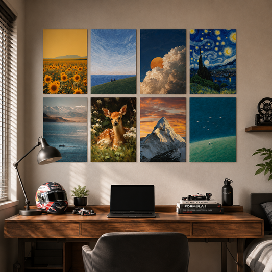 Nature Escape 8-piece wall makeover poster set