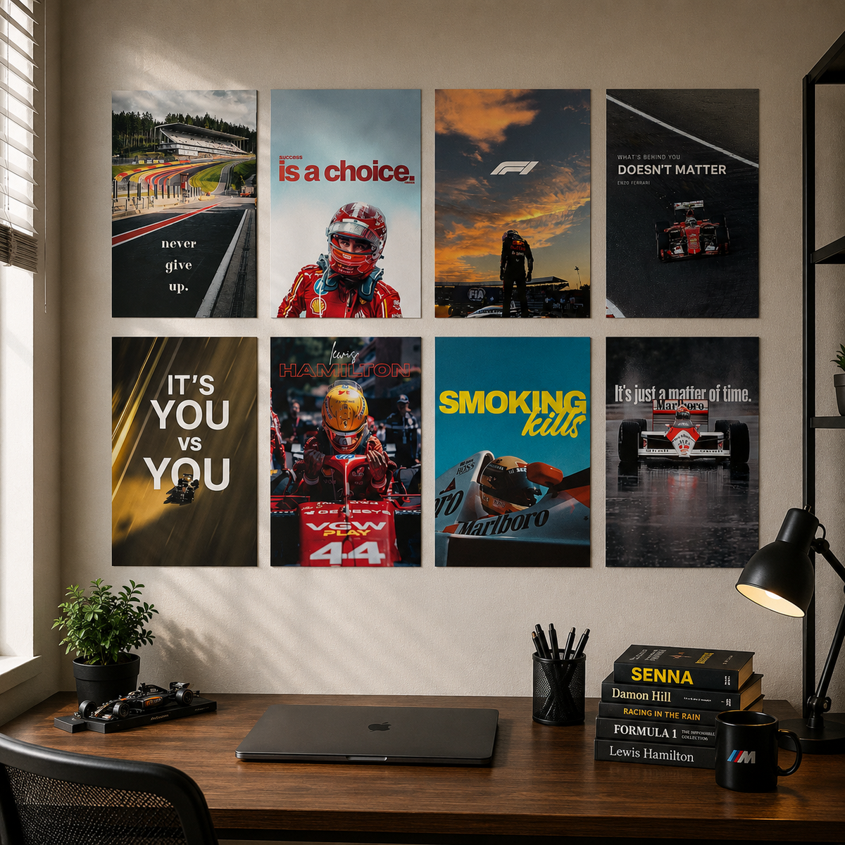 F1 Racing Legends 8-piece wall makeover poster set