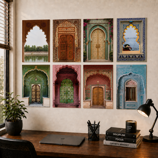 Royal Jaipur Doors 8-piece wall makeover poster set