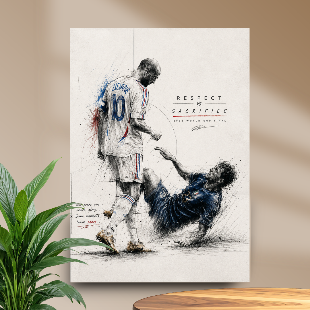 Zidane Respect vs Sacrifice wall poster mockup