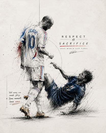 Zinedine Zidane Respect vs Sacrifice football poster